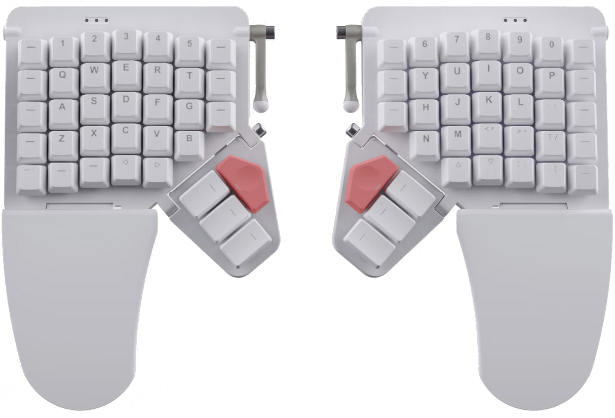 Photo d'un clavier ergonomique en deux parties