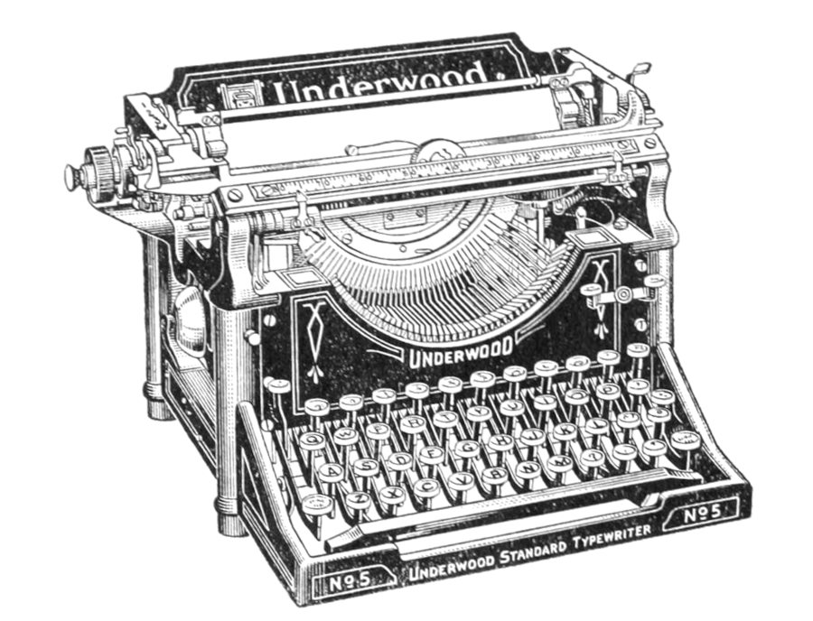 dessin d'une machine à écrire underwood